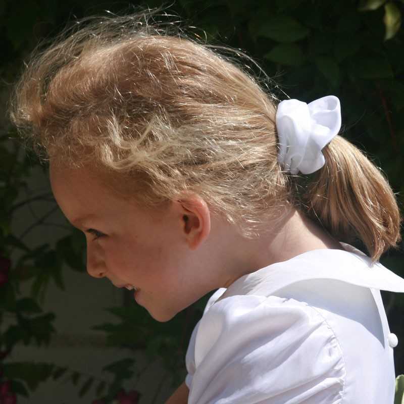 white Scrunchies for girls - ponytail accessories