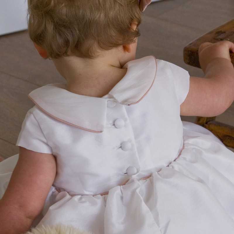 Zelie baby girl dress with peter pan collar & matching knickers - Little Eglantine