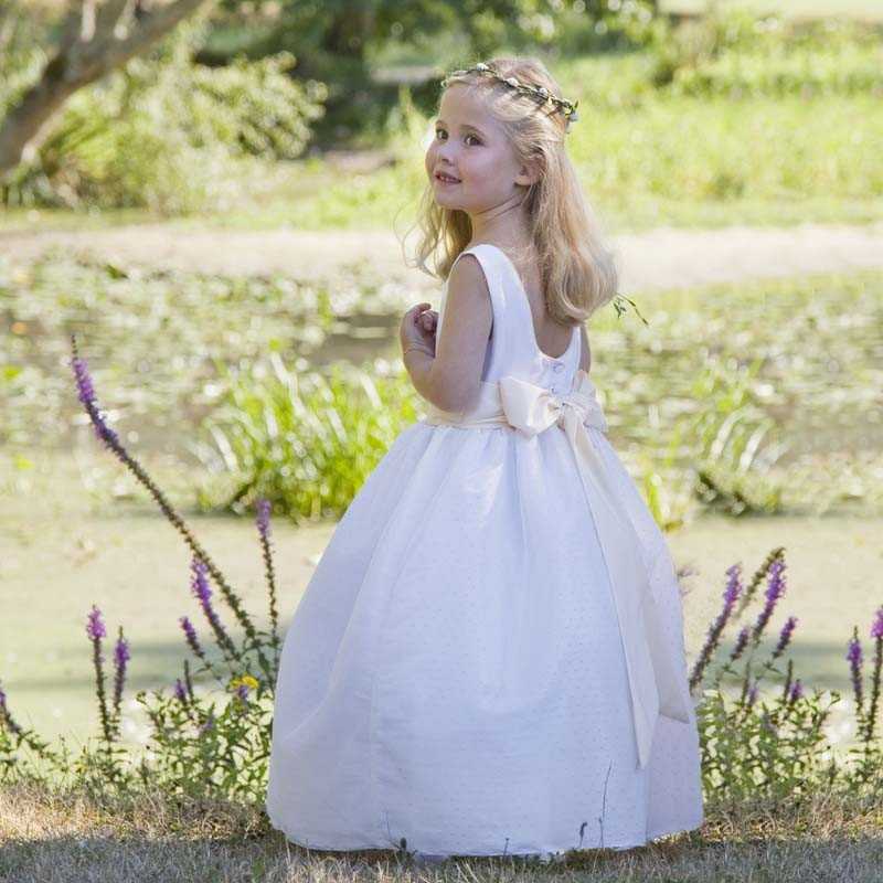 Celeste spotted tulle designer flower girl dress little eglantine