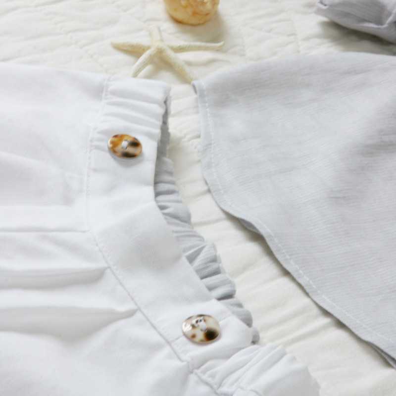White cotton shorts for baby boy