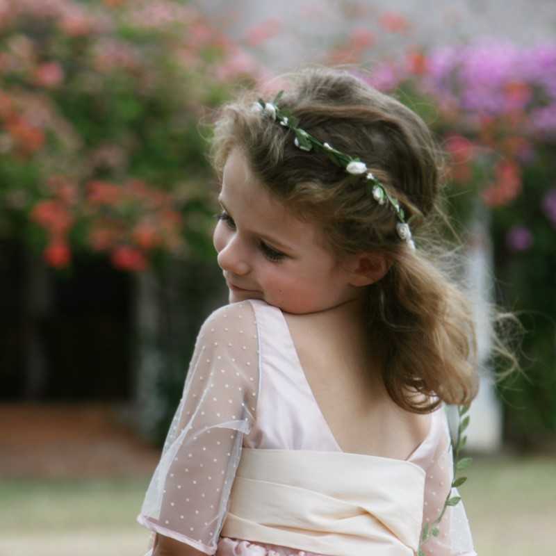 Dorothée short designer flower girl dress by Little Eglantine