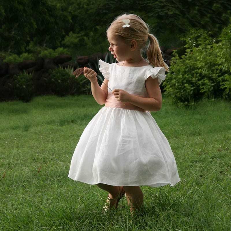 Felicity linen flower girl dress by Little Eglantine Felicity linen flower girl dress by Little Eglantine
