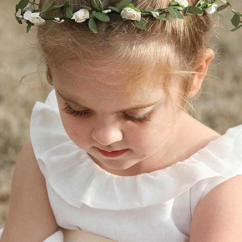 Erica linen communion dress - Little Eglantine
