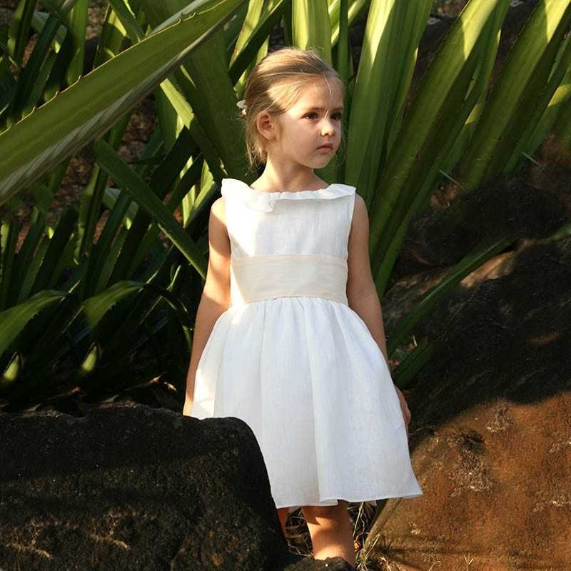 knee length dresses for ladies Girls White First Communion Dress