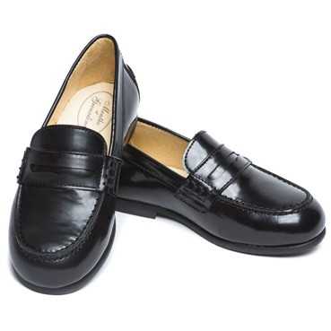 little boys black loafers