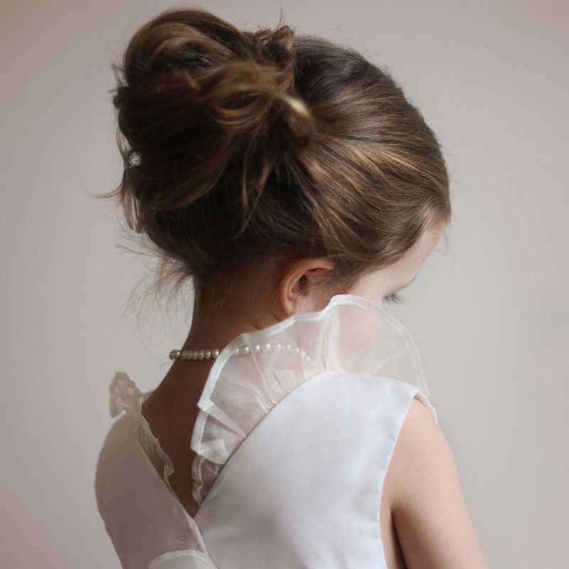 Chloe silk organza frill collar flower girl dress little eglantine- designer flower girl dresses UK