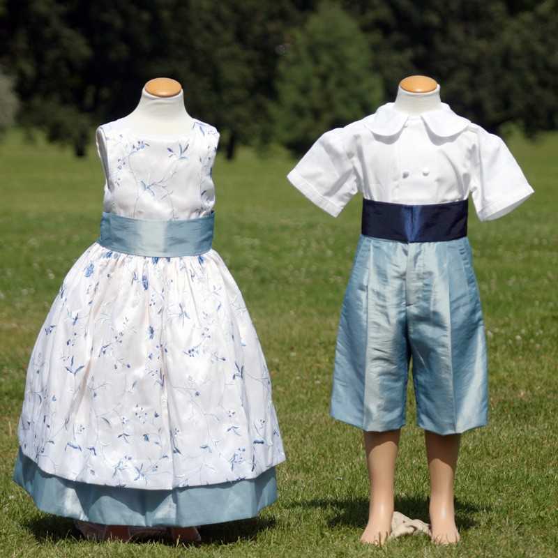 Pale blue page boy French shorts by royal maison de couture Little Eglantine