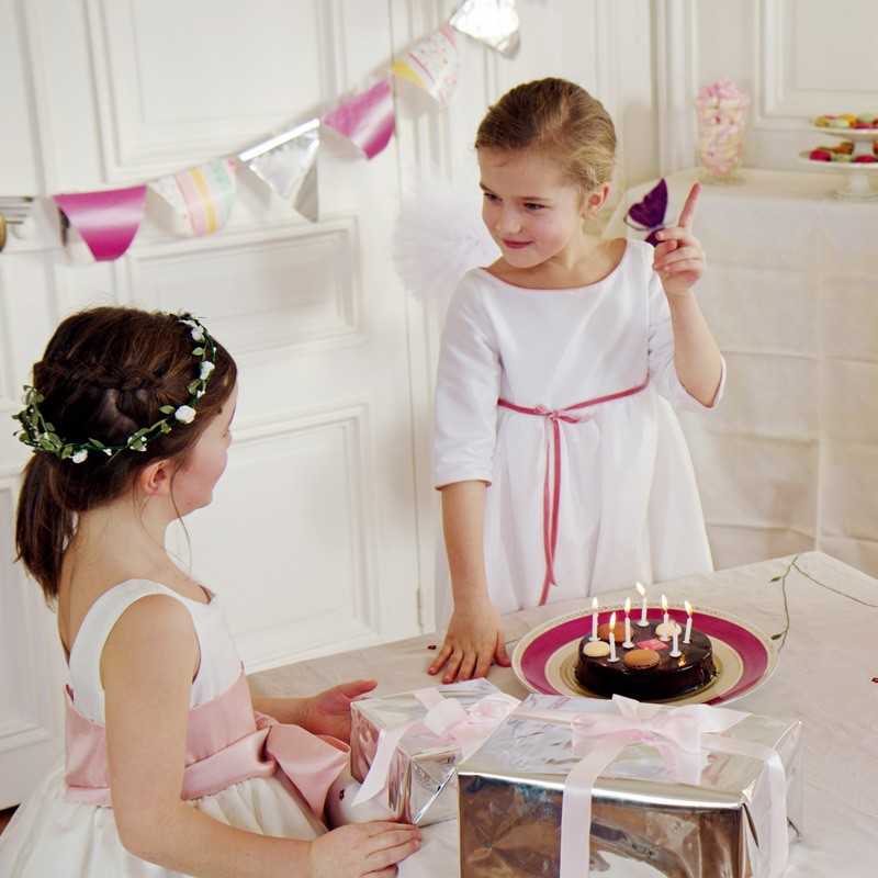 Amelie white and pink girls party dress special occasions French Royal designer Little Eglantine