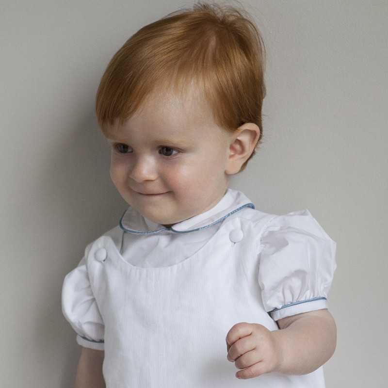 Baby shirt with peter pan collar & puff sleeves Little Eglantine