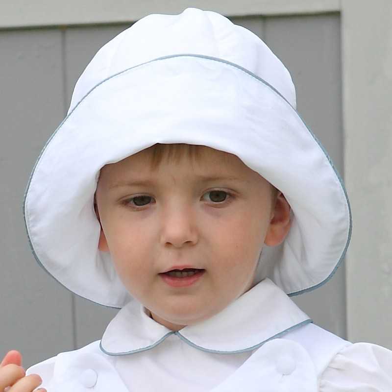 White sunhat by royal designer Little Eglantine for babies, toddlers and young children