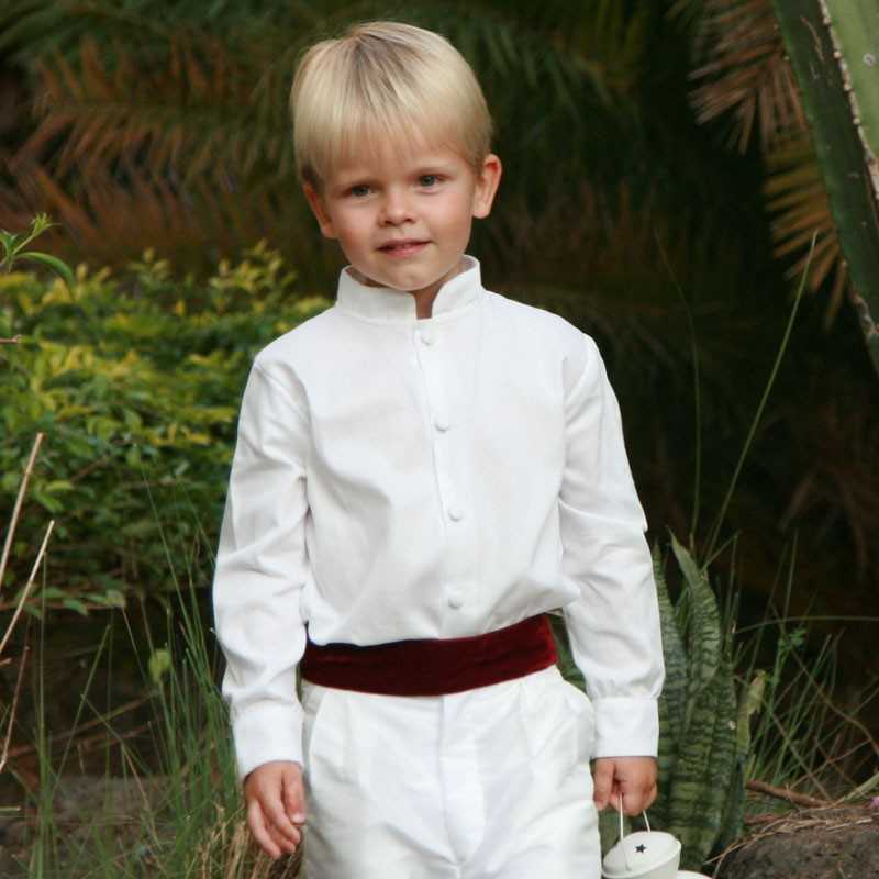 Mandarin collar shirt for boys communion wedding page boy Little Eglantine