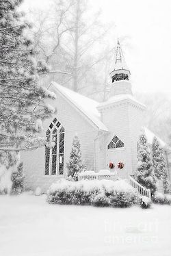 White wooden chapel for a winter wedding - peaceandlovexo.tumblr.com