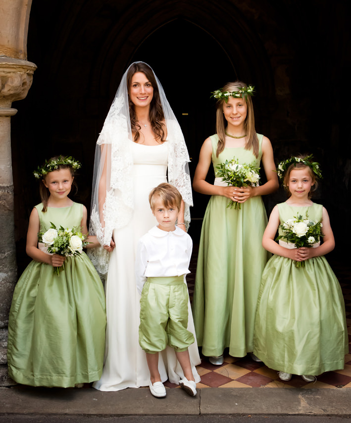 matching flower girl and bridesmaid dresses