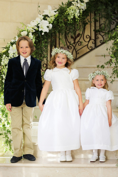 White flower girl dress little eglantine real wedding