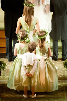 Pale green flower girl dresses and page boy knickerbockers real weding little eglantine